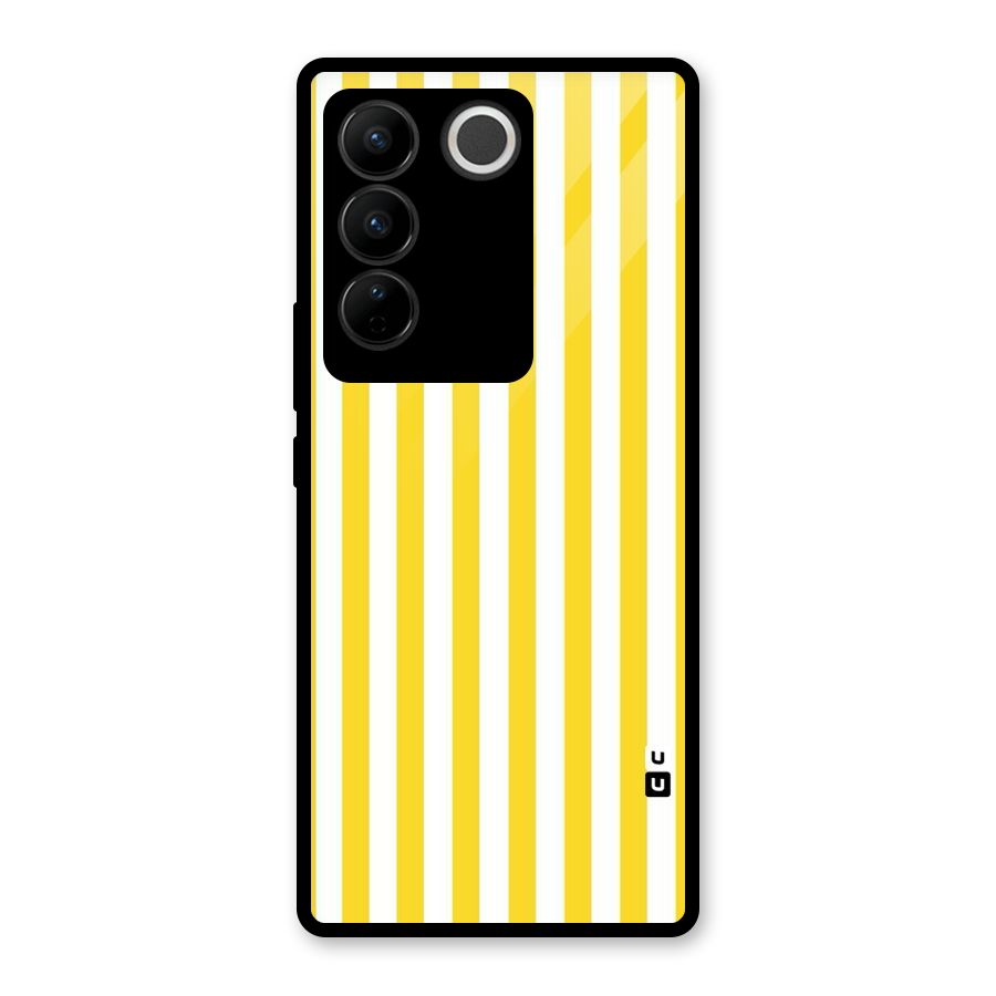 Beauty Color Stripes Glass Back Case for Vivo V27 Pro