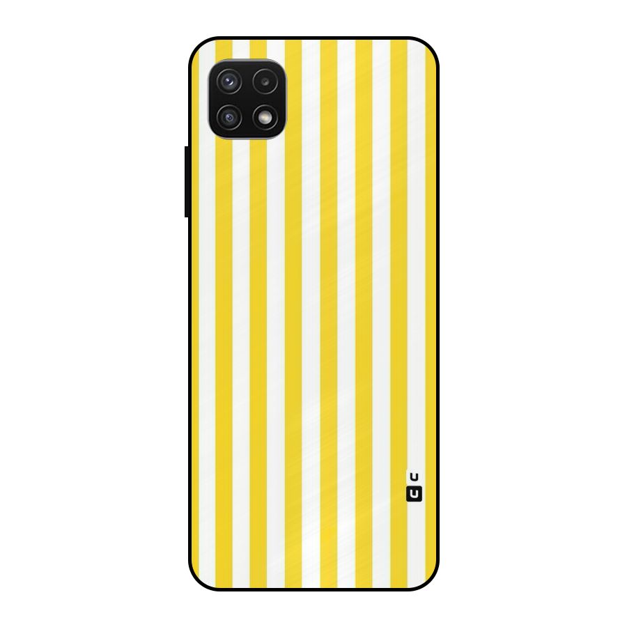 Beauty Color Stripes Metal Back Case for Galaxy A22 5G
