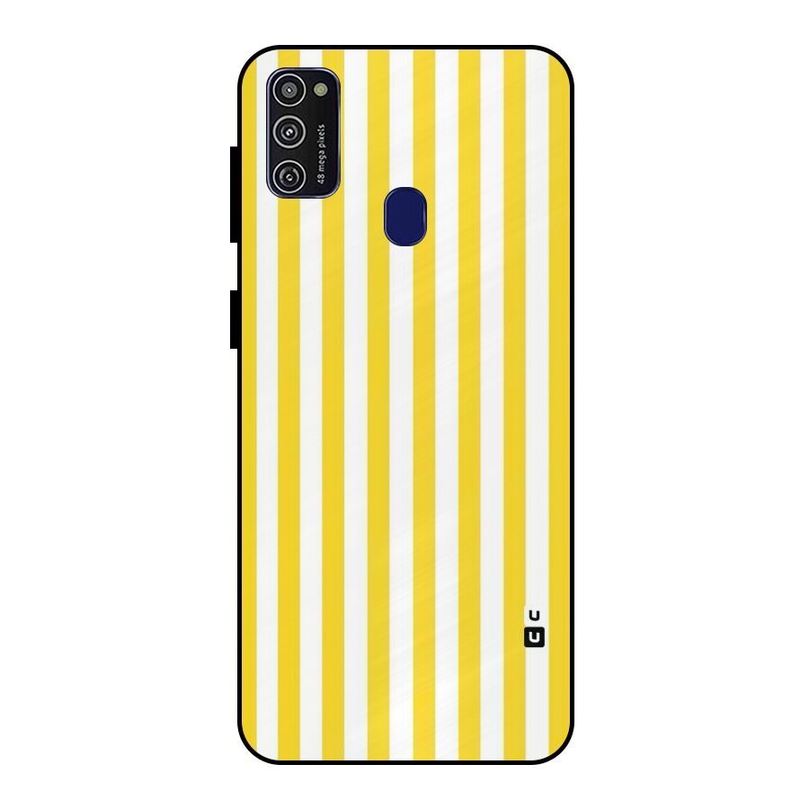 Beauty Color Stripes Metal Back Case for Galaxy M21