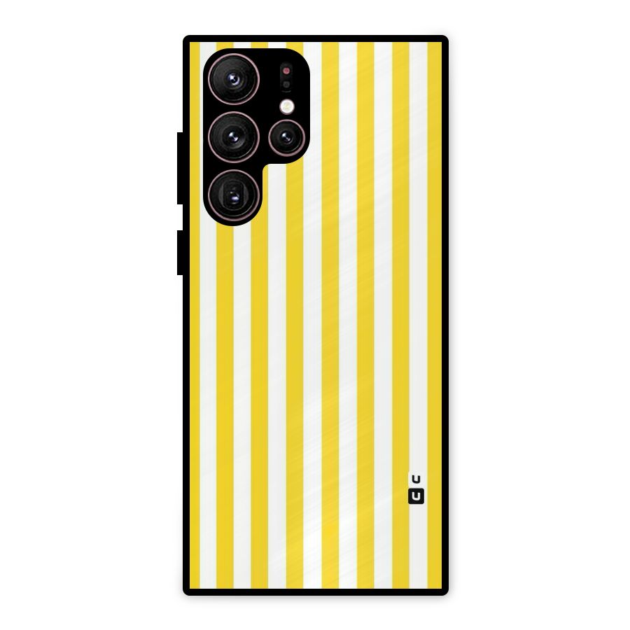 Beauty Color Stripes Metal Back Case for Galaxy S22 Ultra 5G