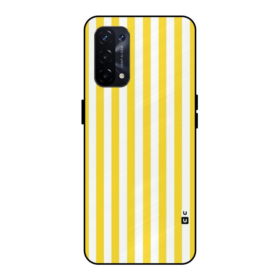 Beauty Color Stripes Metal Back Case for Oppo A74 5G
