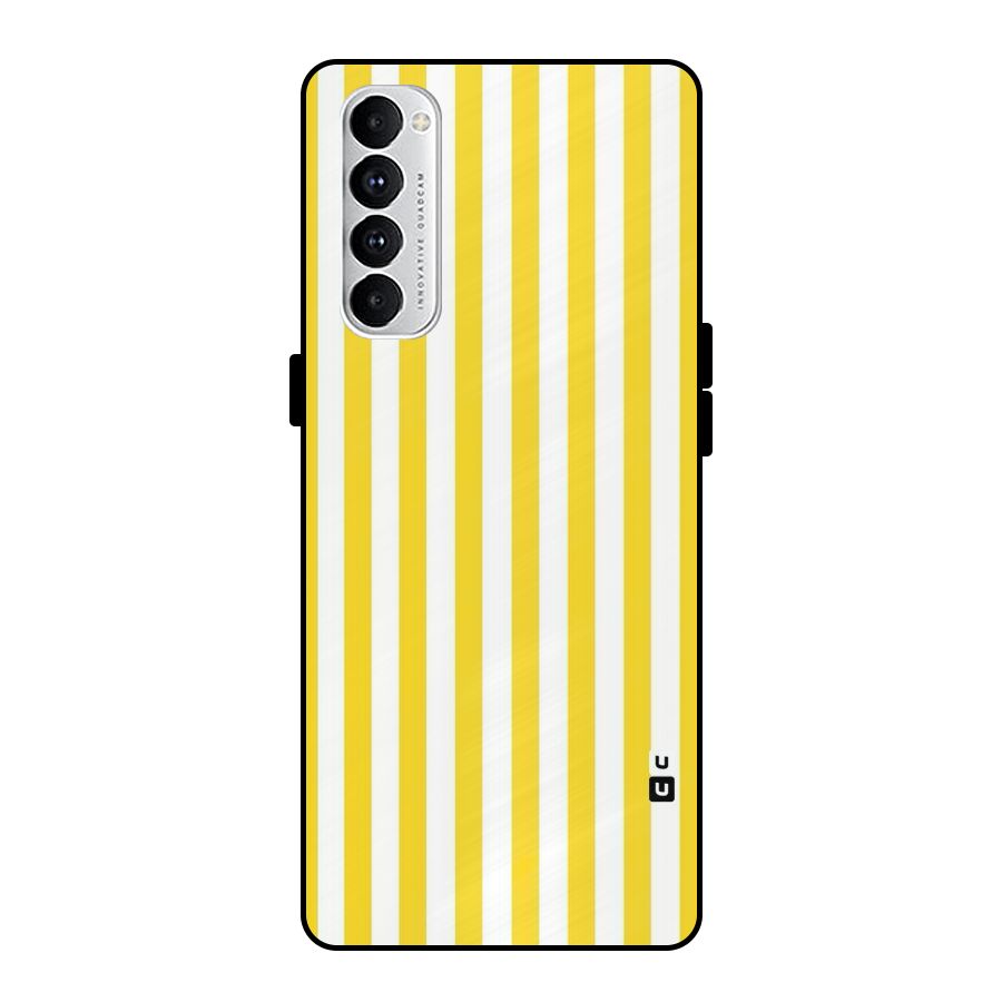 Beauty Color Stripes Metal Back Case for Oppo Reno4 Pro