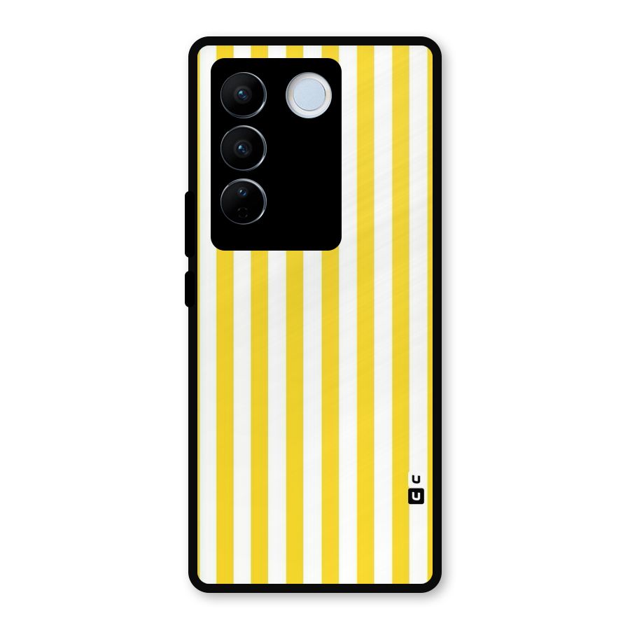 Beauty Color Stripes Metal Back Case for Vivo V27 Pro
