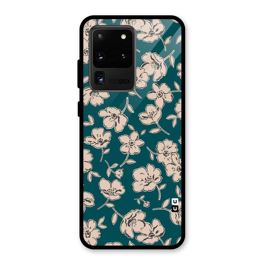 Beauty Green Bloom Glass Back Case for Galaxy S20 Ultra