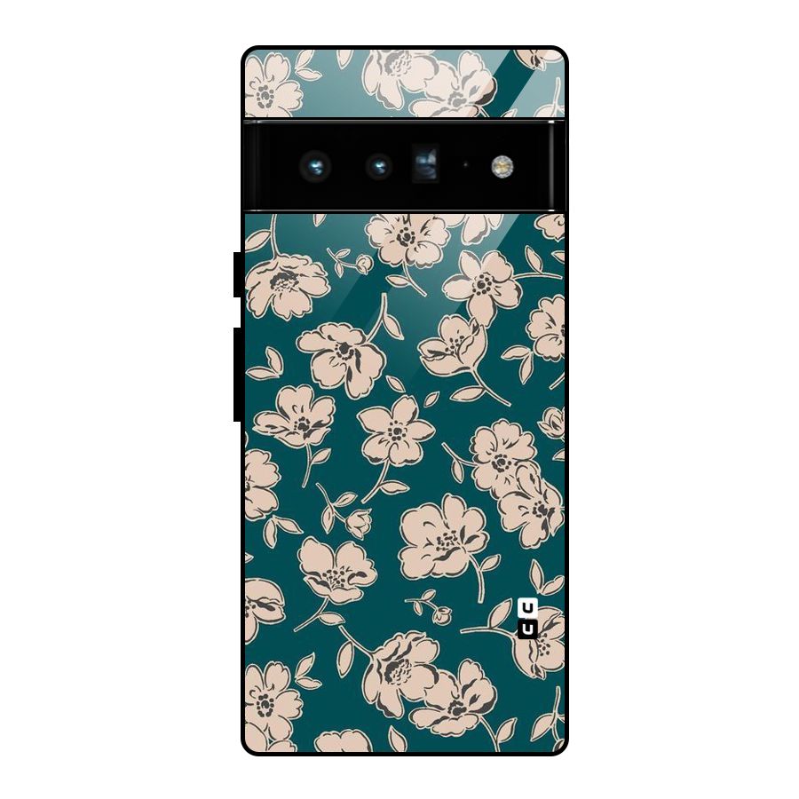 Beauty Green Bloom Glass Back Case for Google Pixel 6 Pro