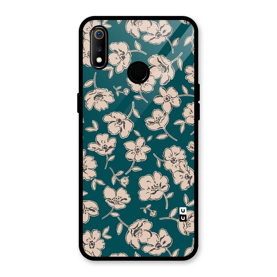 Beauty Green Bloom Glass Back Case for Realme 3i