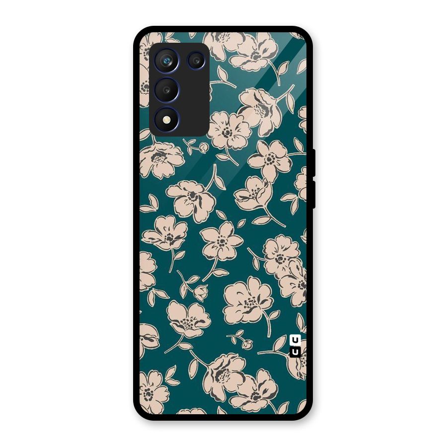 Beauty Green Bloom Glass Back Case for Realme 9 5G Speed