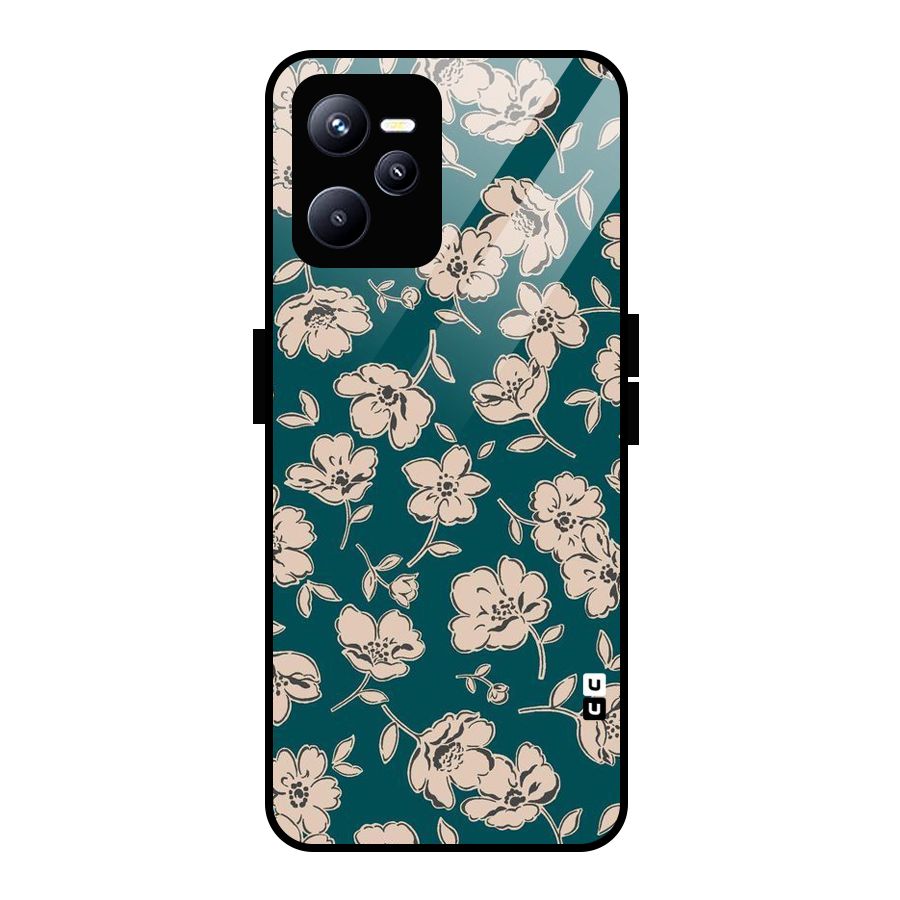 Beauty Green Bloom Glass Back Case for Realme C35