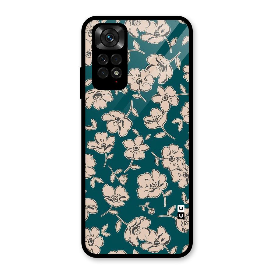 Beauty Green Bloom Glass Back Case for Redmi Note 11S