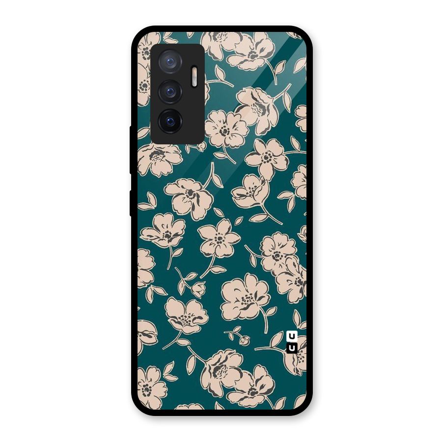 Beauty Green Bloom Glass Back Case for Vivo V23e