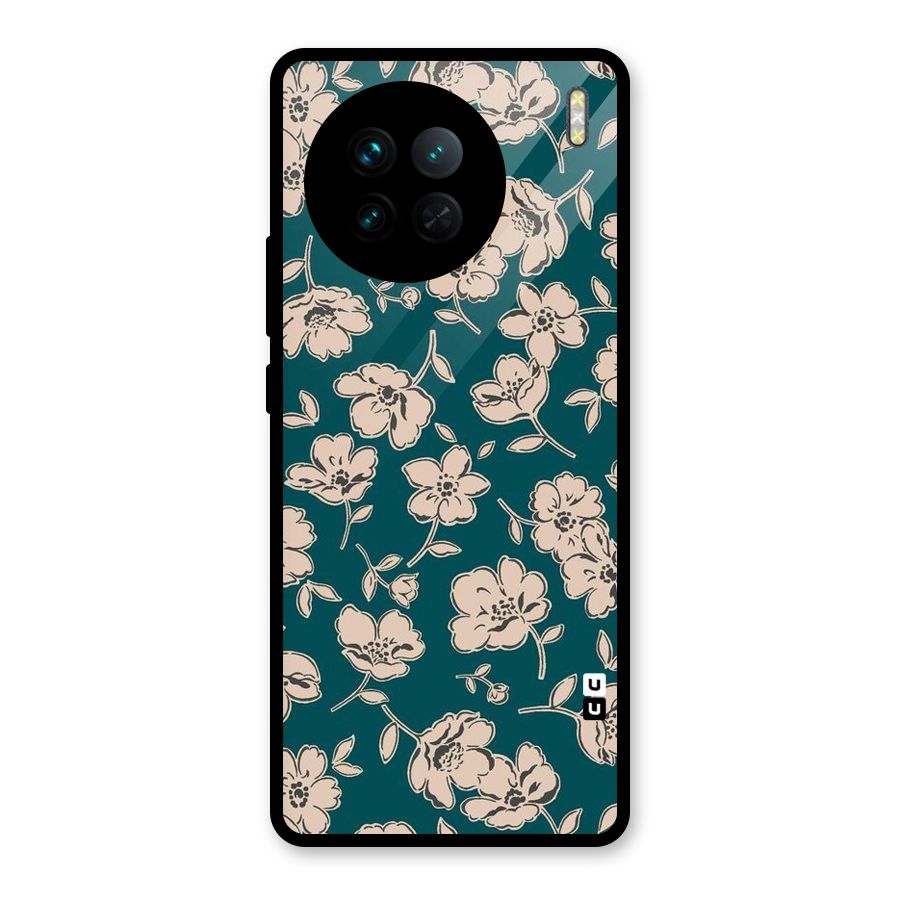 Beauty Green Bloom Glass Back Case for Vivo X90