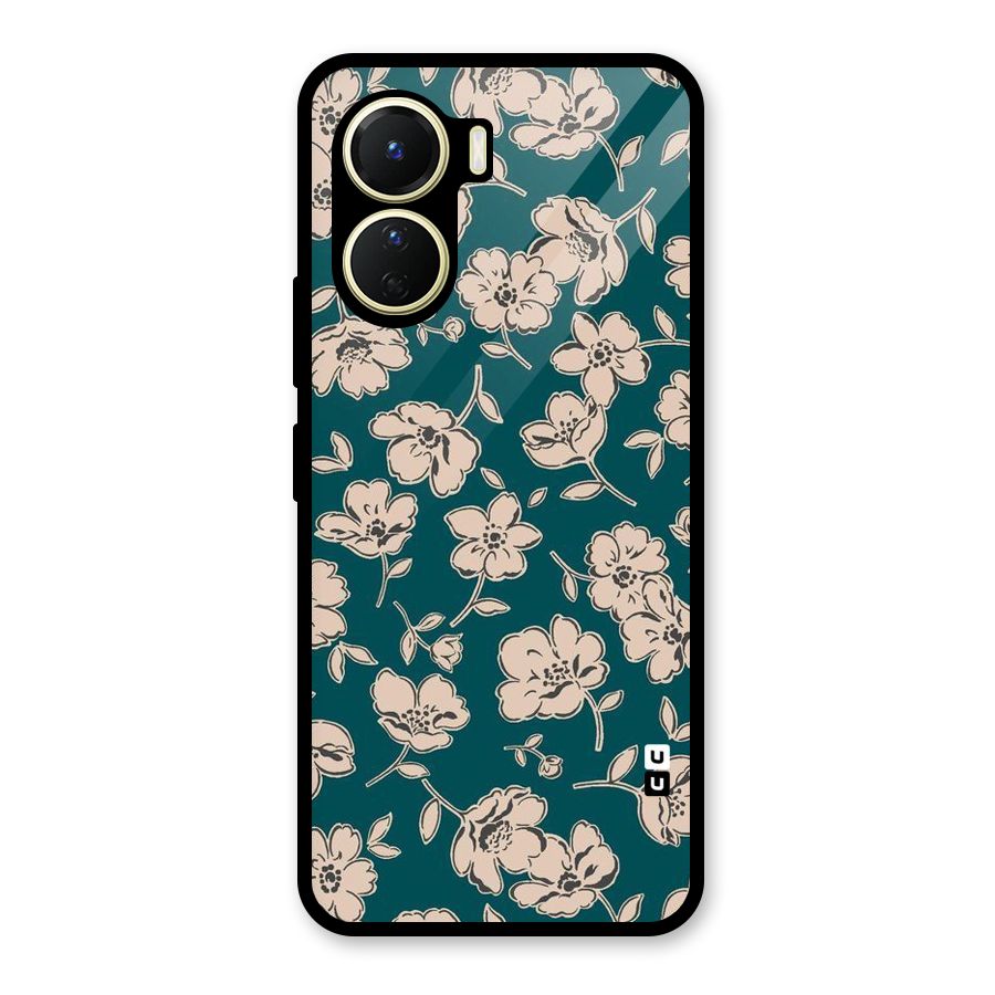Beauty Green Bloom Glass Back Case for Vivo Y56
