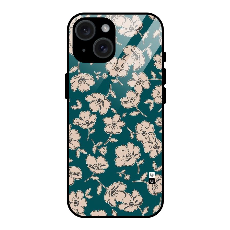 Beauty Green Bloom Glass Back Case for iPhone 15