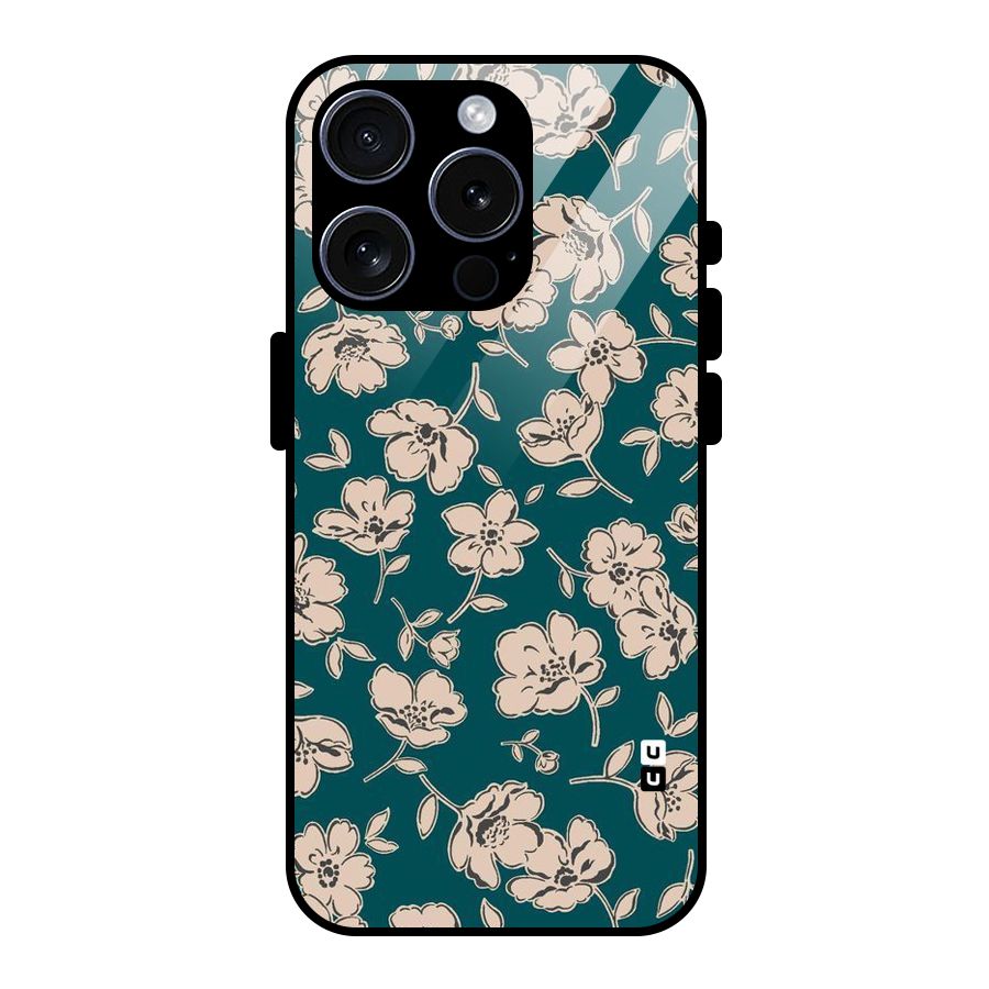 Beauty Green Bloom Glass Back Case for iPhone 15 Pro