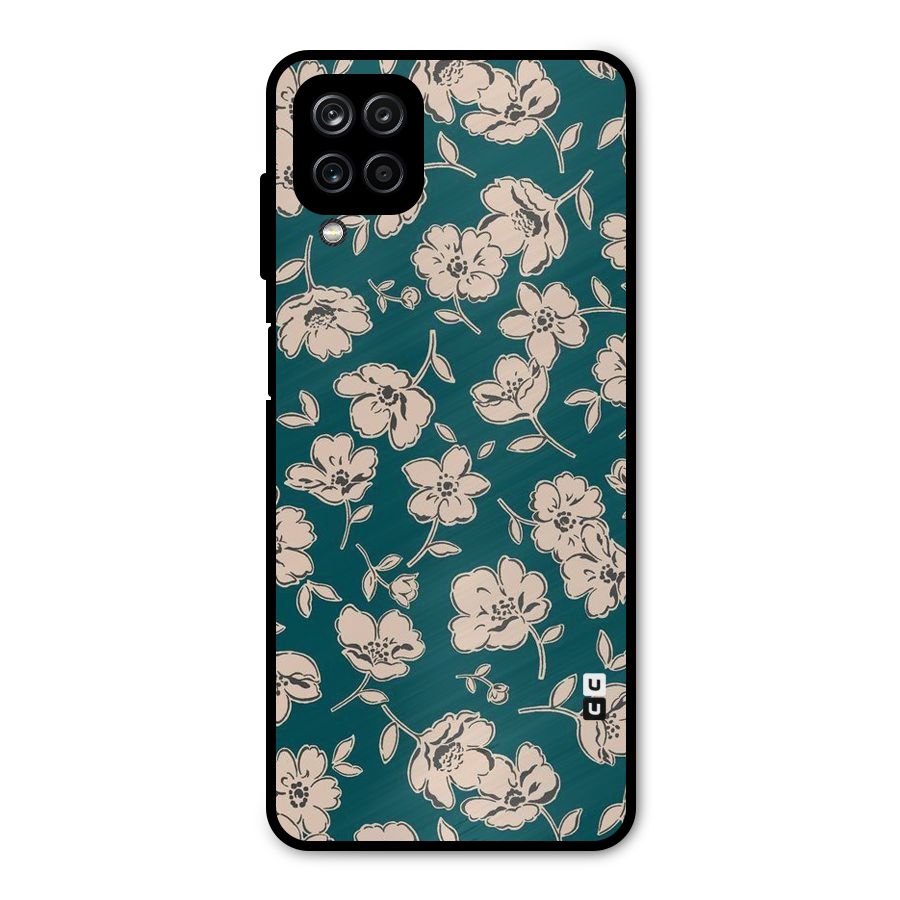 Beauty Green Bloom Metal Back Case for Galaxy A12