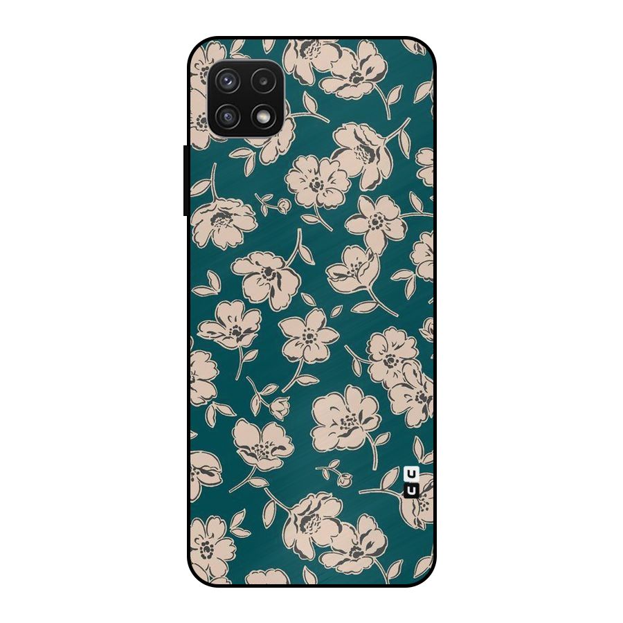 Beauty Green Bloom Metal Back Case for Galaxy A22 5G