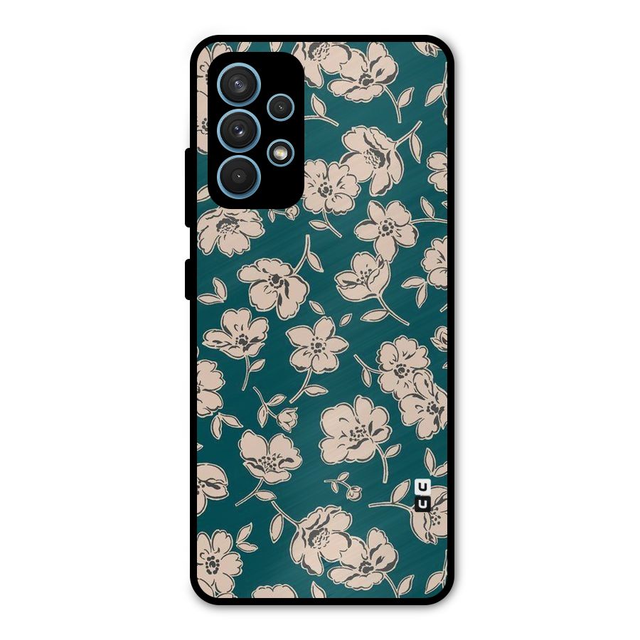 Beauty Green Bloom Metal Back Case for Galaxy A32