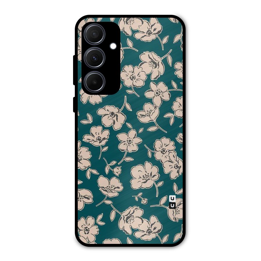 Beauty Green Bloom Metal Back Case for Galaxy A35