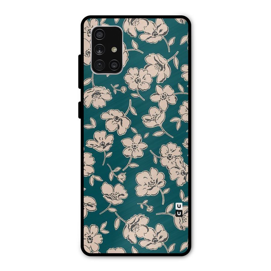 Beauty Green Bloom Metal Back Case for Galaxy A71