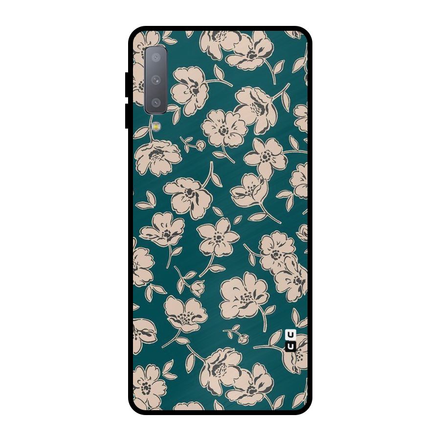 Beauty Green Bloom Metal Back Case for Galaxy A7 (2018)