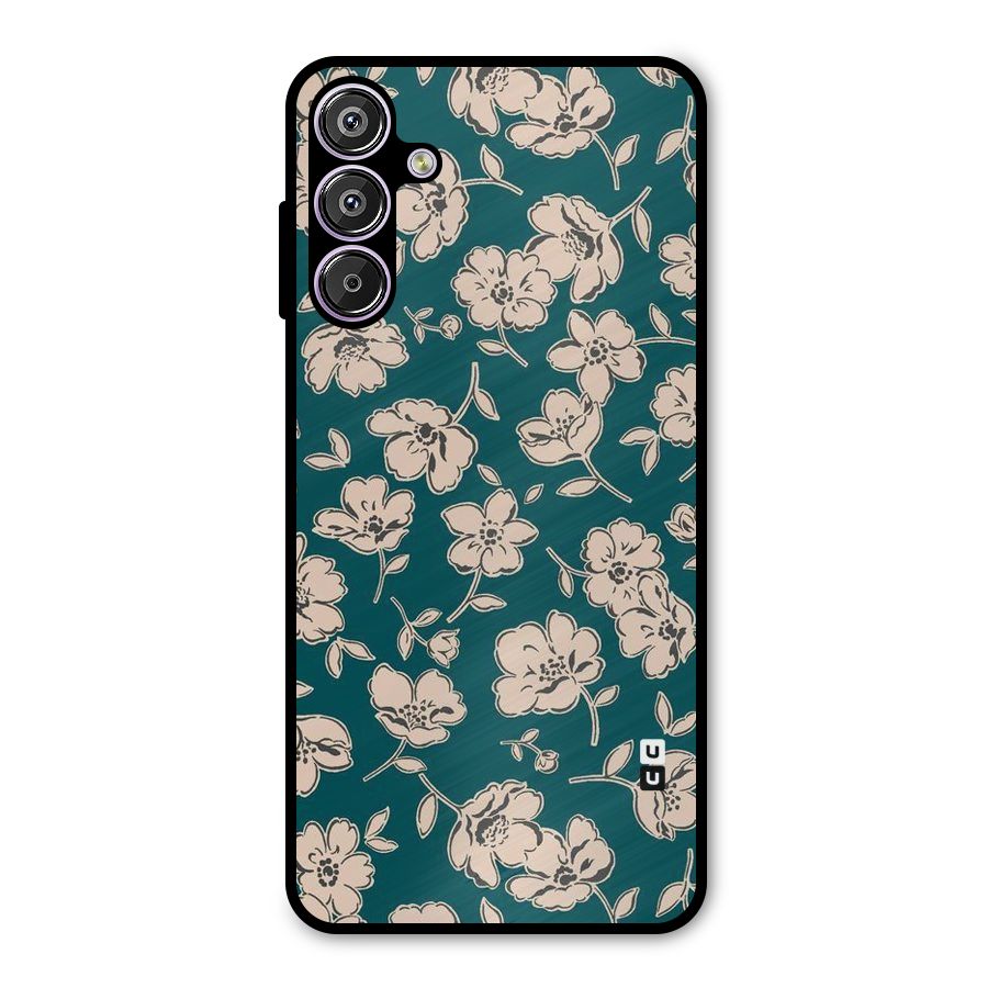 Beauty Green Bloom Metal Back Case for Galaxy F15