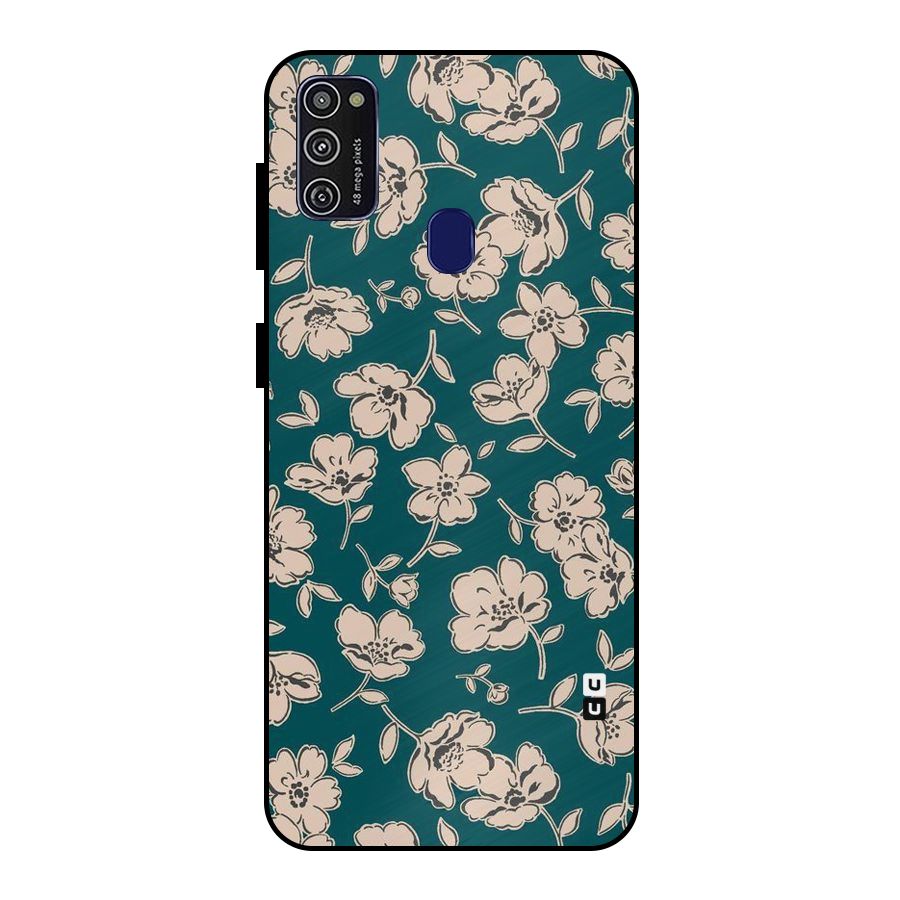 Beauty Green Bloom Metal Back Case for Galaxy M21