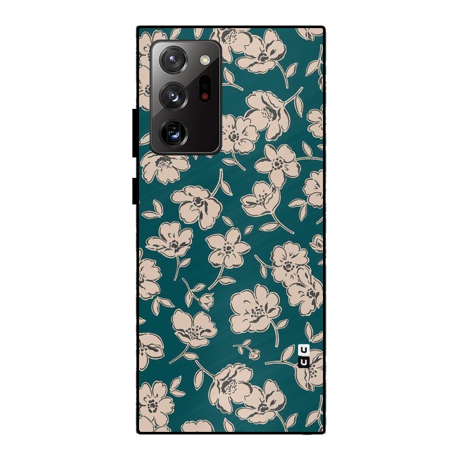 Beauty Green Bloom Metal Back Case for Galaxy Note 20 Ultra