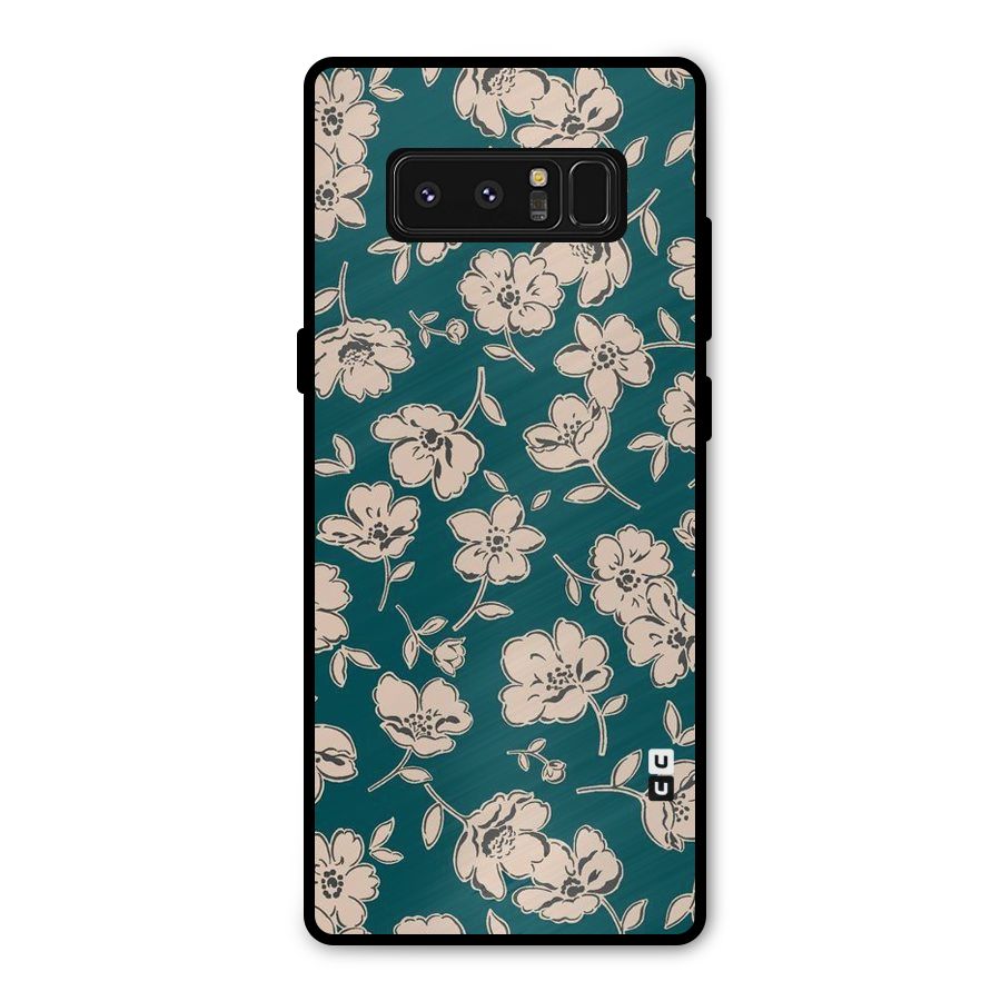 Beauty Green Bloom Metal Back Case for Galaxy Note 8