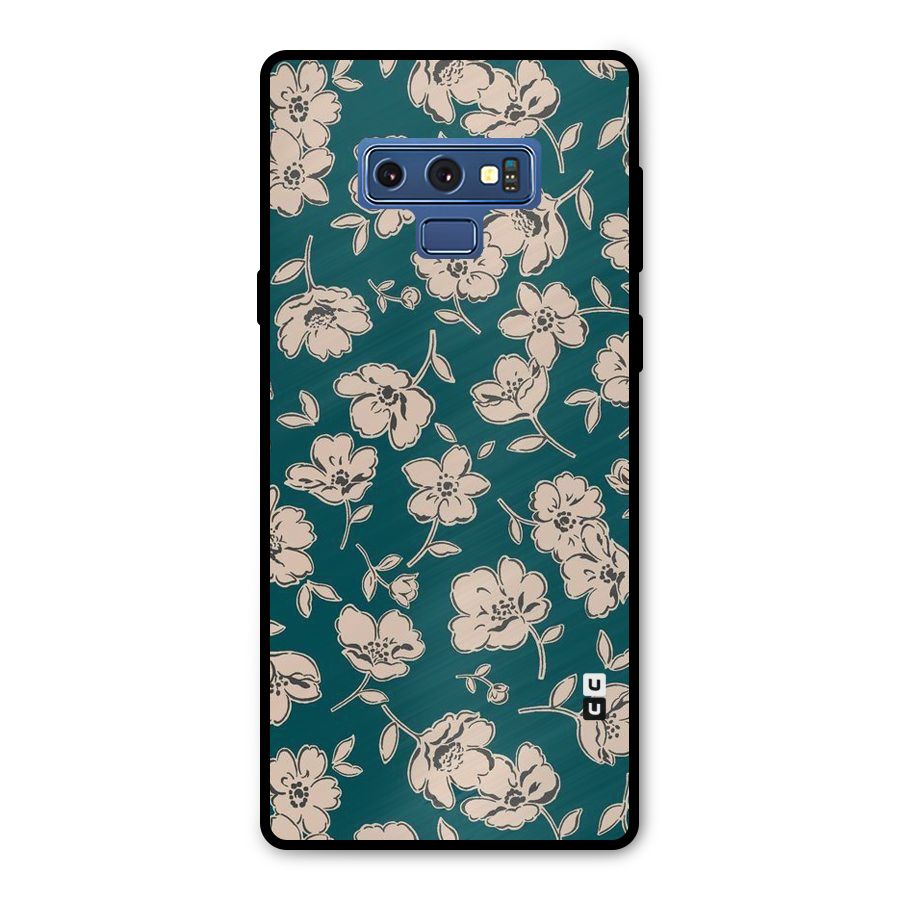 Beauty Green Bloom Metal Back Case for Galaxy Note 9