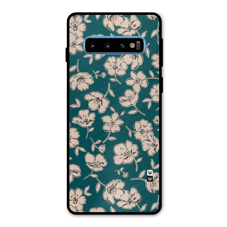 Beauty Green Bloom Metal Back Case for Galaxy S10