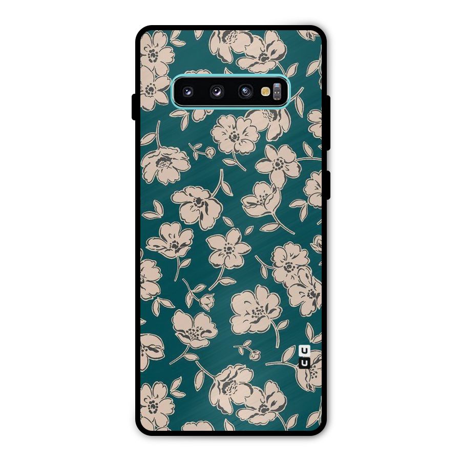 Beauty Green Bloom Metal Back Case for Galaxy S10 Plus