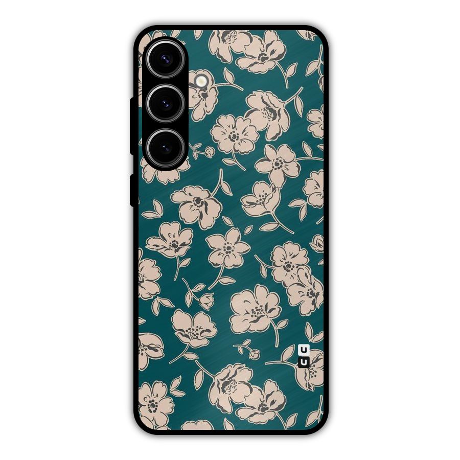 Beauty Green Bloom Metal Back Case for Galaxy S24 Plus