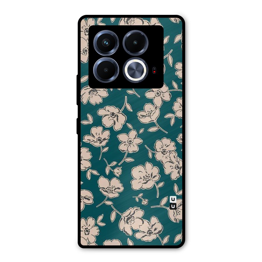 Beauty Green Bloom Metal Back Case for Infinix Note 40 5G