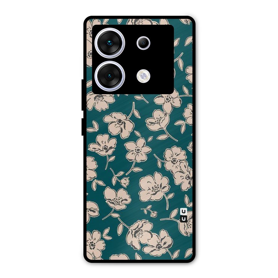 Beauty Green Bloom Metal Back Case for Infinix Zero 30 5G