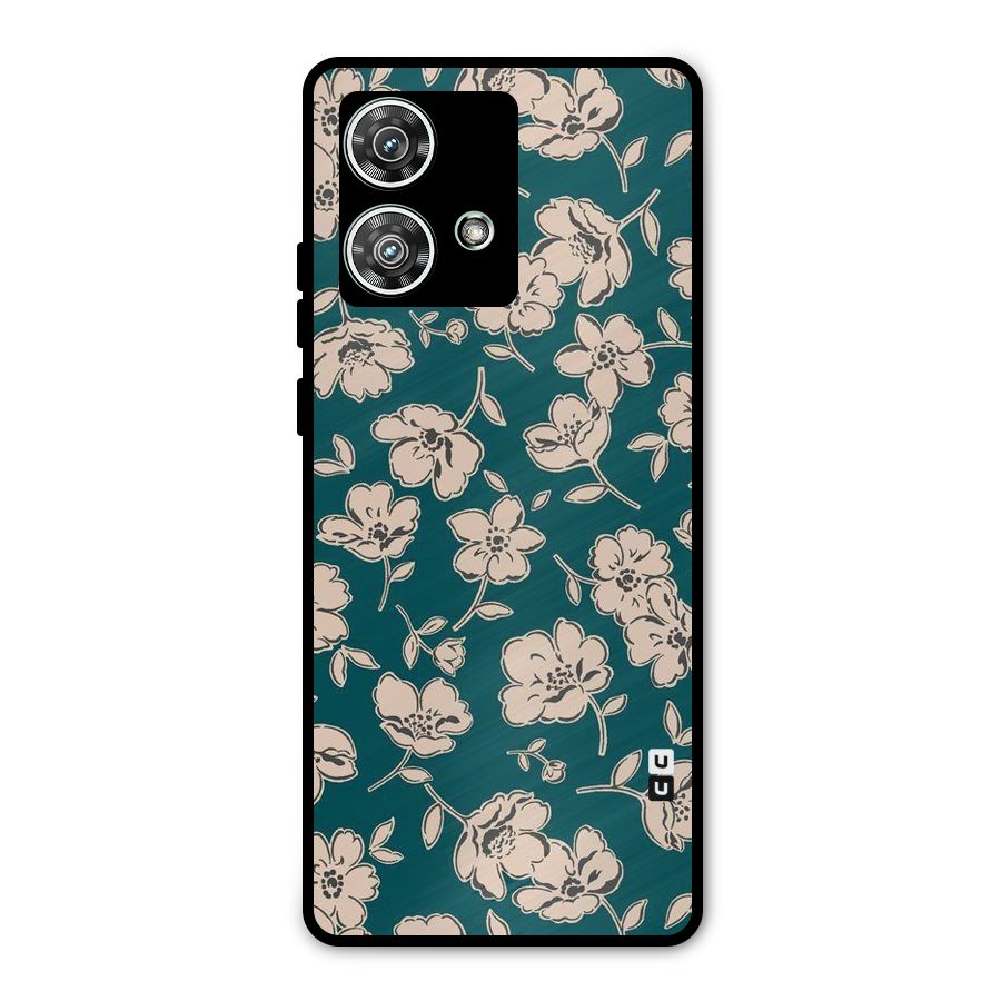 Beauty Green Bloom Metal Back Case for Motorola Edge 40 Neo
