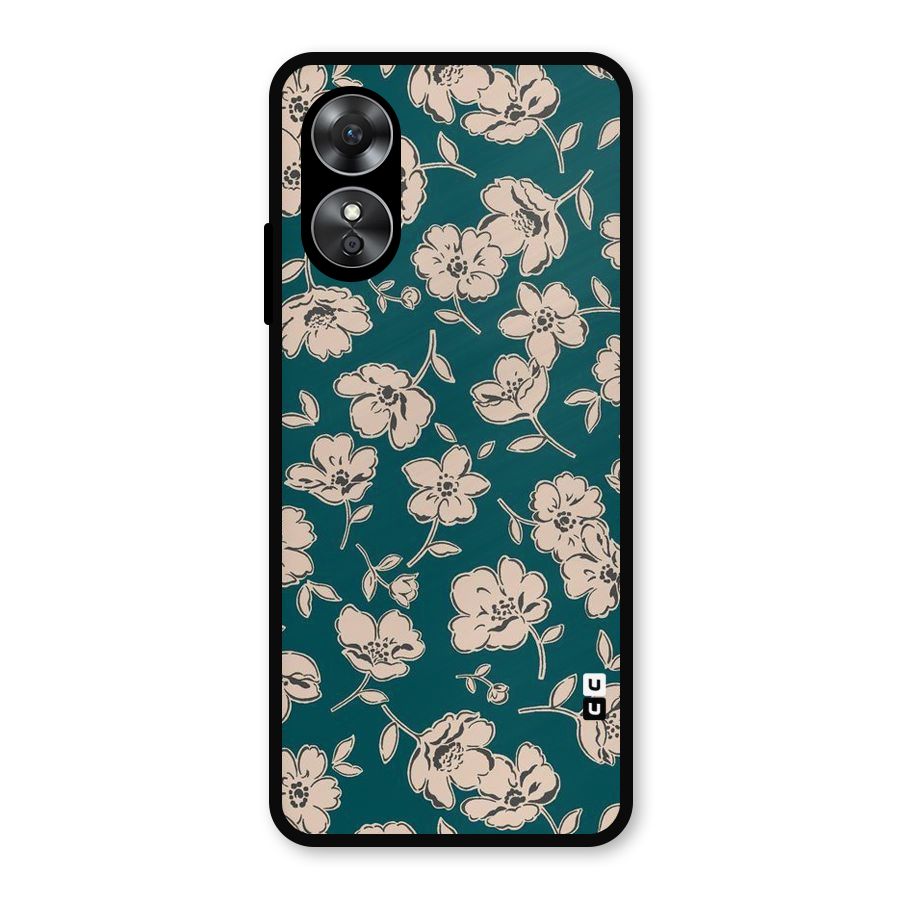 Beauty Green Bloom Metal Back Case for Oppo A17
