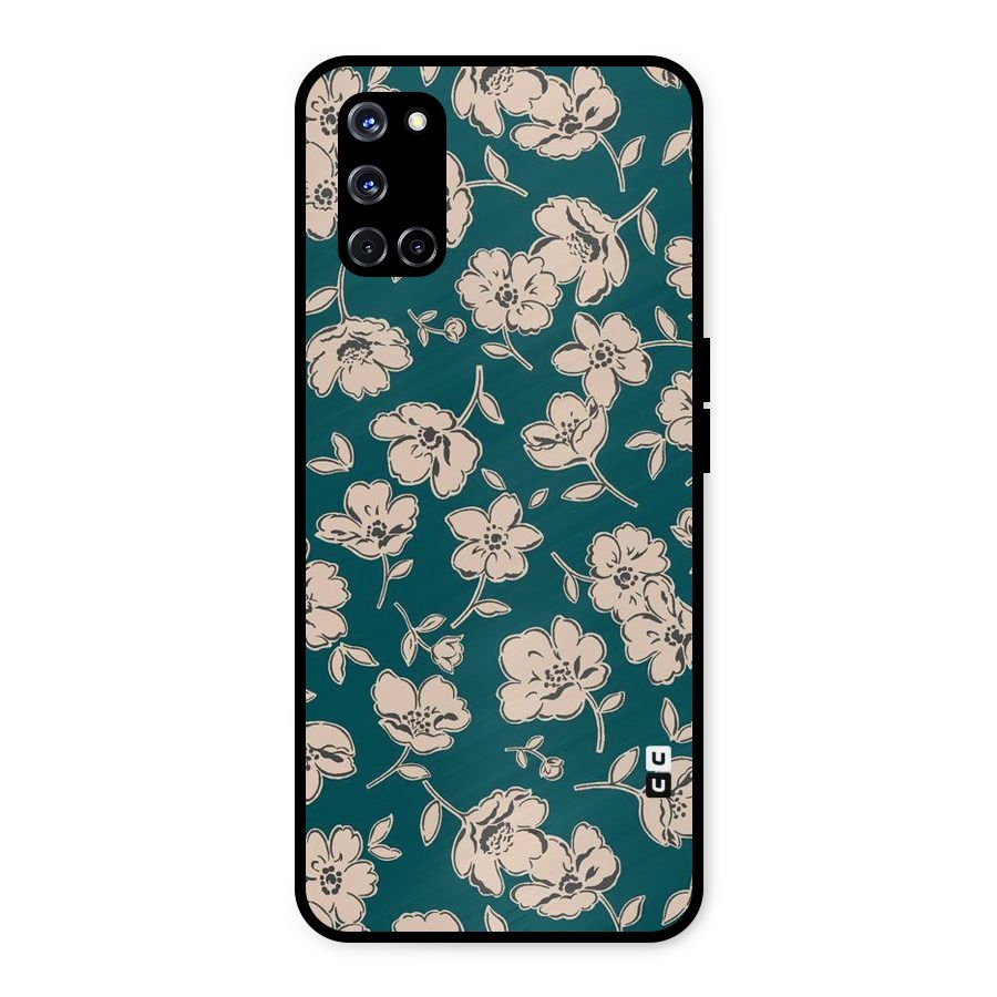 Beauty Green Bloom Metal Back Case for Oppo A52