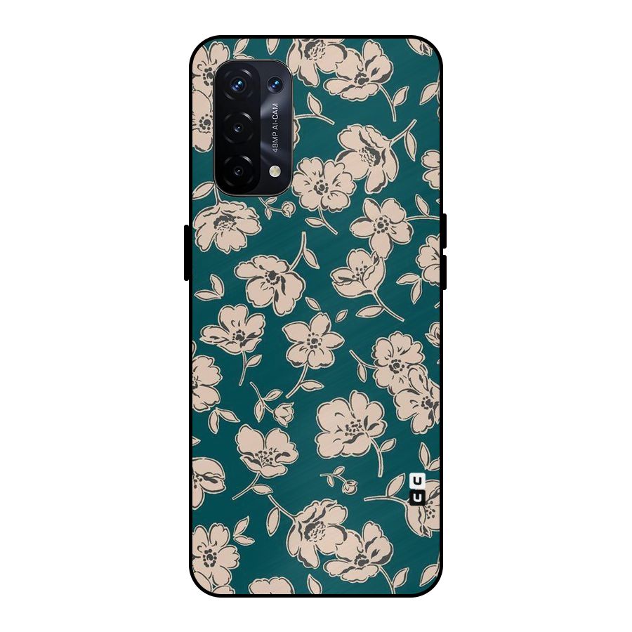 Beauty Green Bloom Metal Back Case for Oppo A74 5G