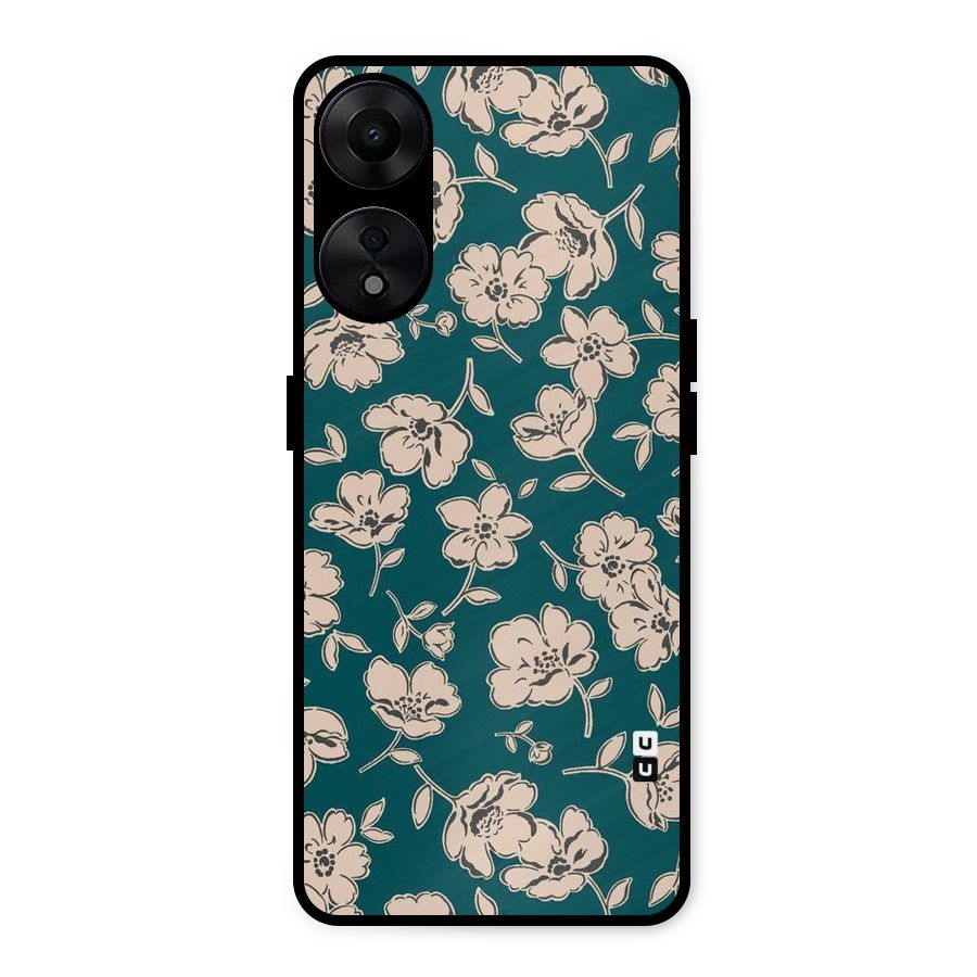 Beauty Green Bloom Metal Back Case for Oppo A78 5G