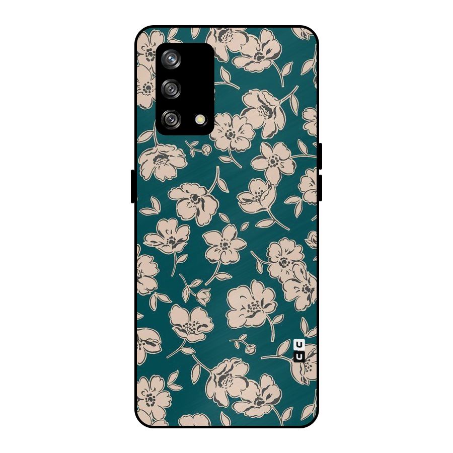Beauty Green Bloom Metal Back Case for Oppo F19
