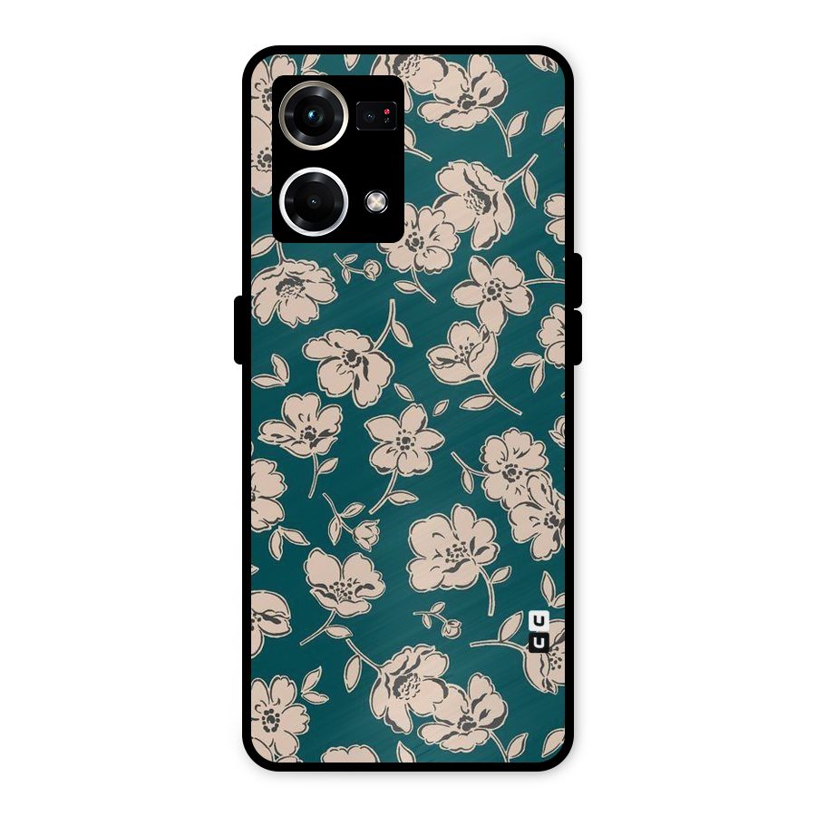 Beauty Green Bloom Metal Back Case for Oppo F21s Pro 4G