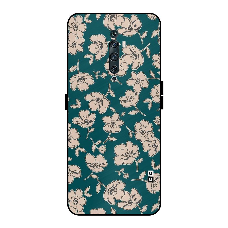 Beauty Green Bloom Metal Back Case for Oppo Reno2 F