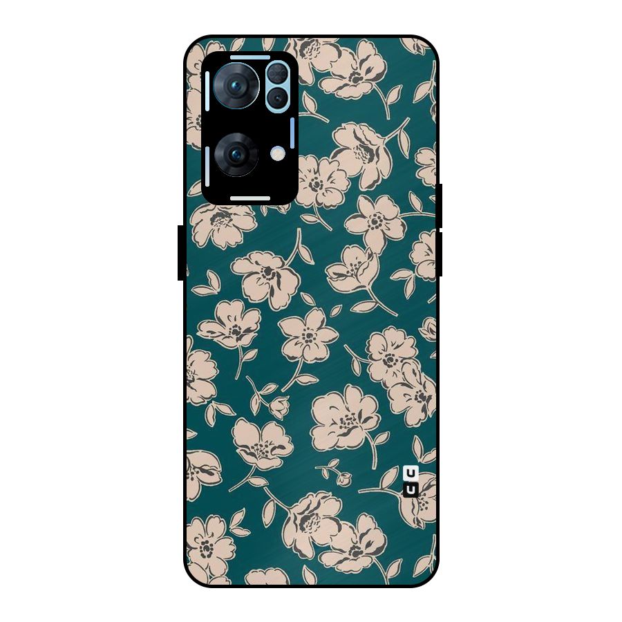 Beauty Green Bloom Metal Back Case for Oppo Reno7 Pro 5G