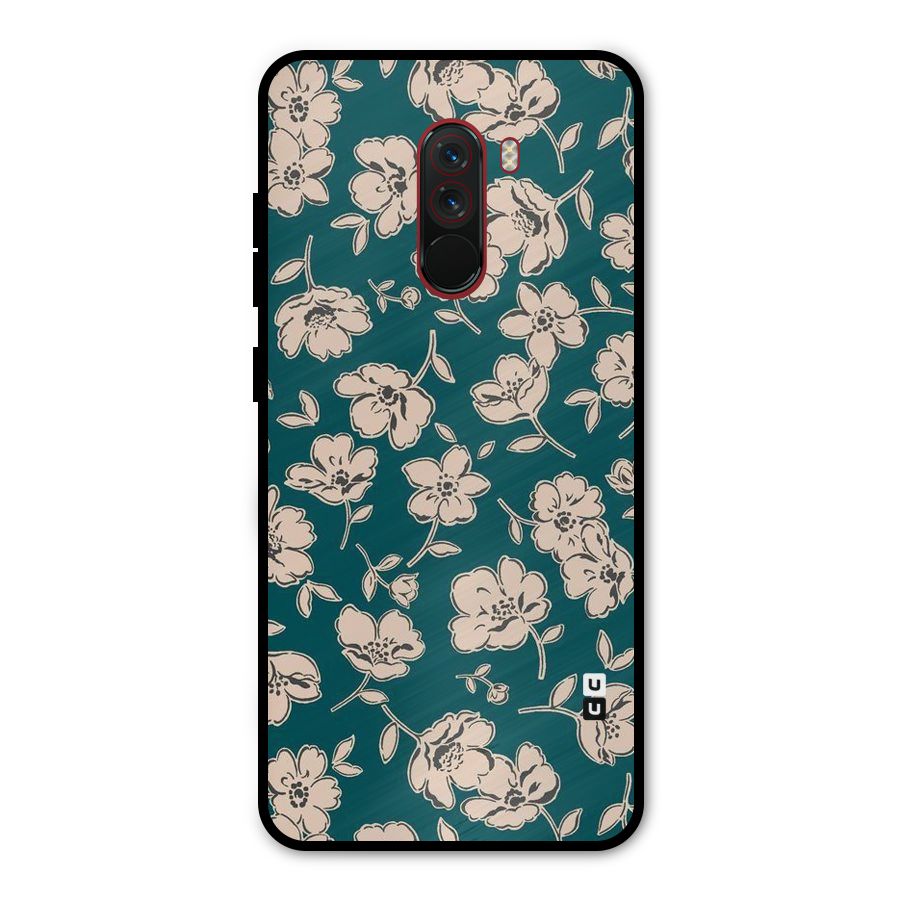 Beauty Green Bloom Metal Back Case for Poco F1