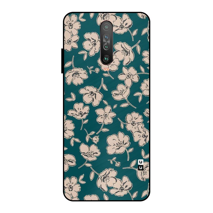 Beauty Green Bloom Metal Back Case for Poco X2