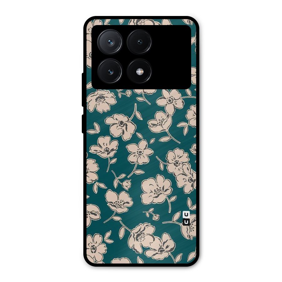 Beauty Green Bloom Metal Back Case for Poco X6 Pro