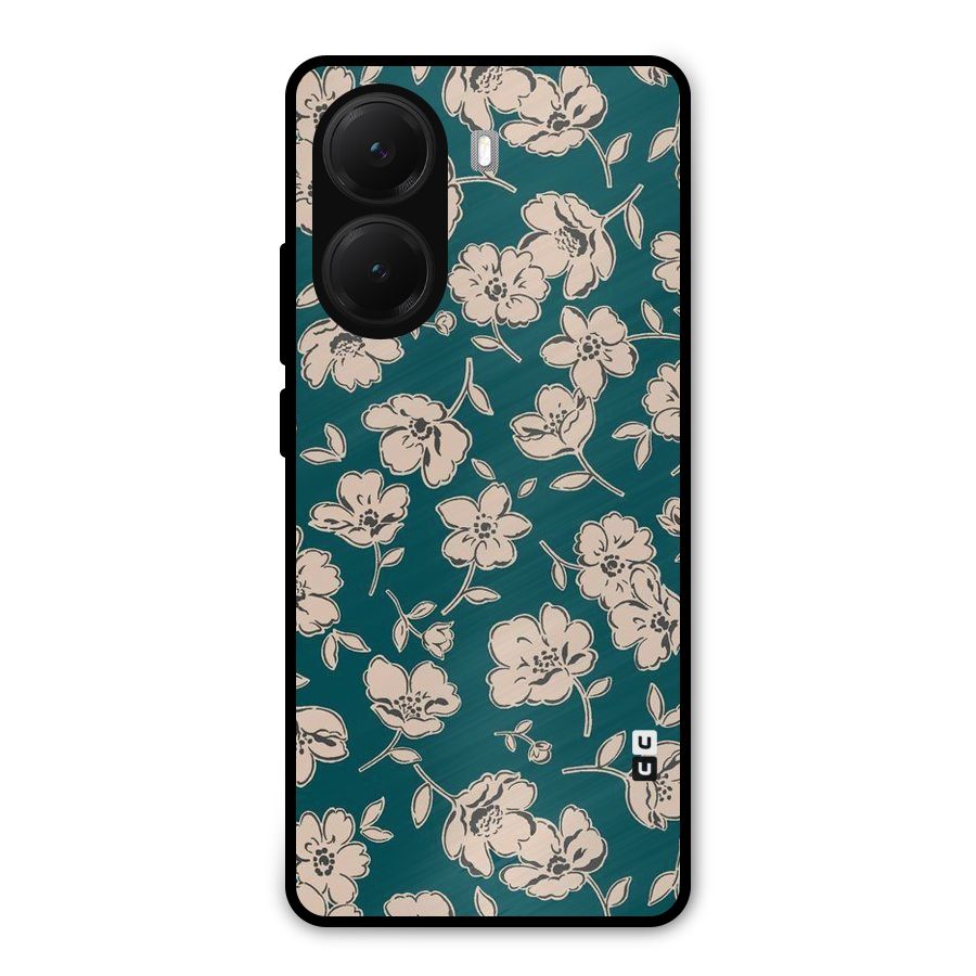 Beauty Green Bloom Metal Back Case for Poco X7 Pro