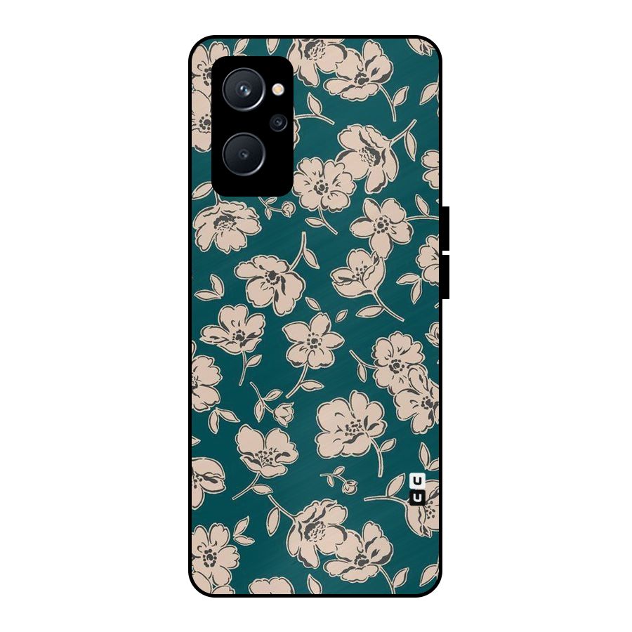 Beauty Green Bloom Metal Back Case for Realme 9i 5G