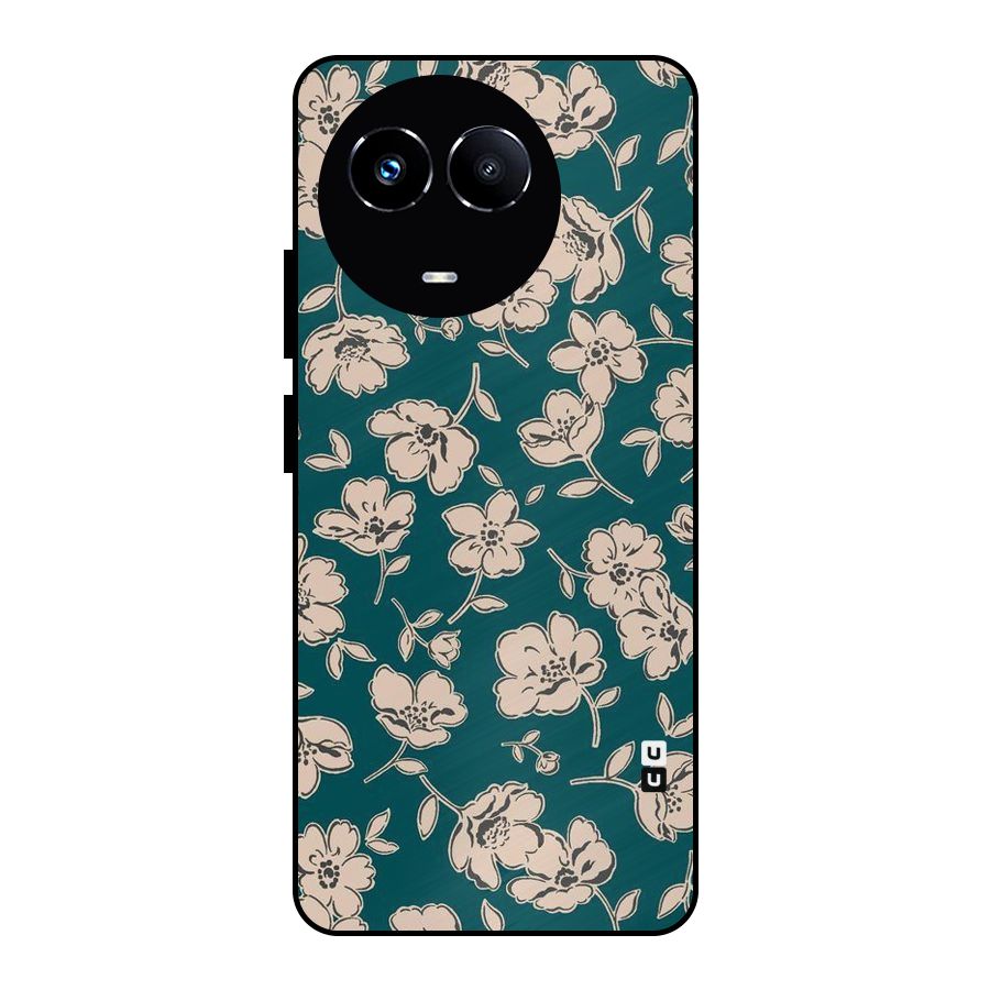 Beauty Green Bloom Metal Back Case for Realme Narzo 60X