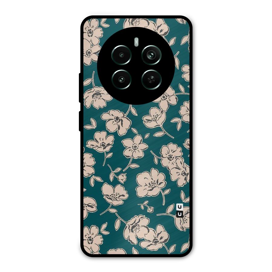 Beauty Green Bloom Metal Back Case for Realme Narzo 70 Pro